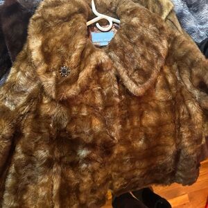 Nine West Brown Faux Fur Coat